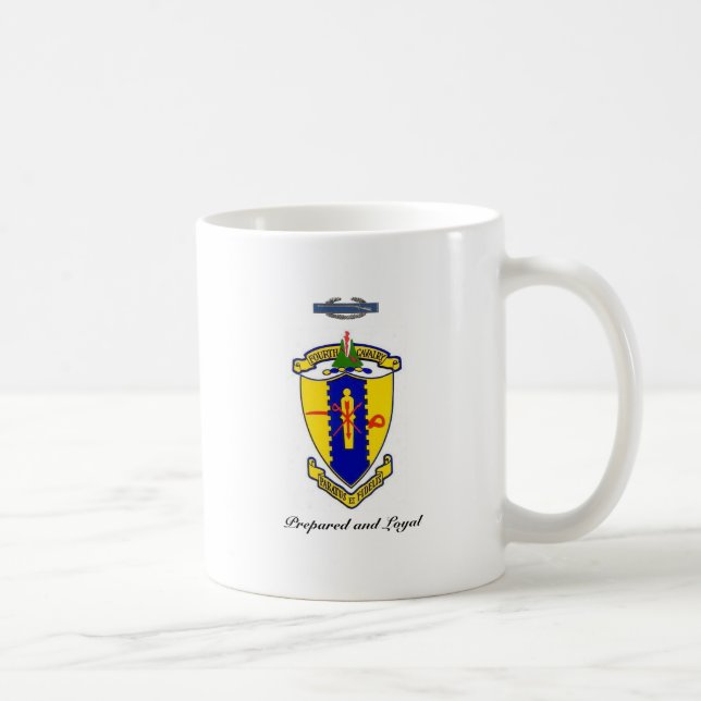 Fourth Cavalry Crest with motto and CIB Coffee Mug (Right)