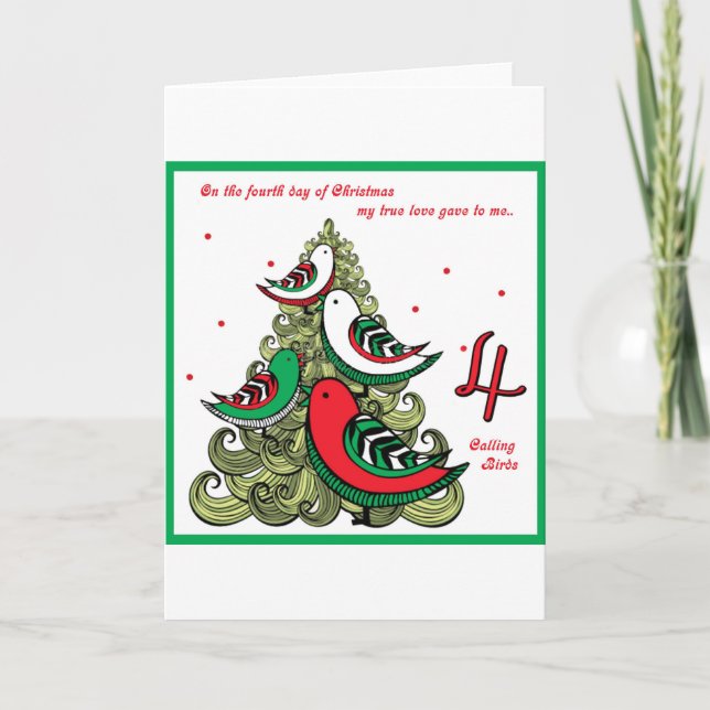 Fourth Day of Christmas Holiday Card (Front)
