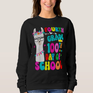 Fourth Grade 100 Days Smarter No Prob Llama Teache Sweatshirt