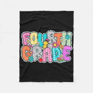 Fourth Grade 4th Dream Team Back To School Dalmati Fleece Blanket