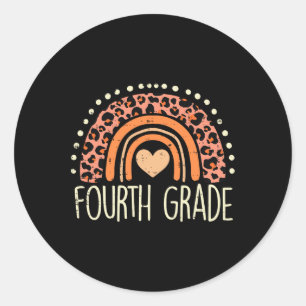 Fourth Grade 4th Rainbow First Day Of School Teach Classic Round Sticker