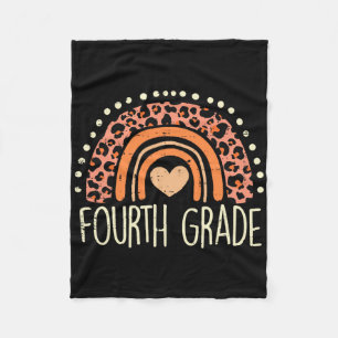 Fourth Grade 4th Rainbow First Day Of School Teach Fleece Blanket