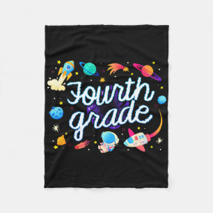 Fourth Grade Astronaut Planets Space Back To Schoo Fleece Blanket