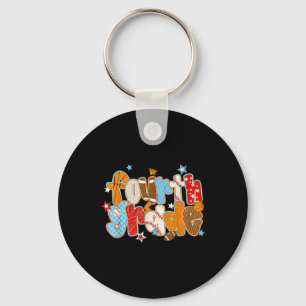 Fourth Grade Back To School Baseball Basketball Fo Key Ring