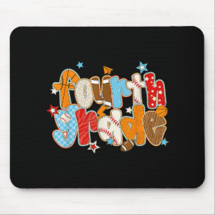 Fourth Grade Back To School Baseball Basketball Fo Mouse Pad
