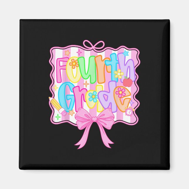 Fourth Grade Back To School Bow Cute Coquette 4th  Magnet (Front)