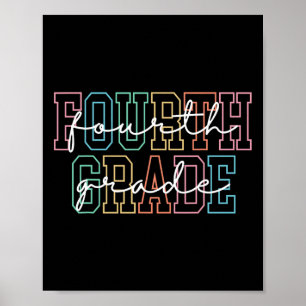 Fourth Grade Back To School Retro First Day Of 4th Poster