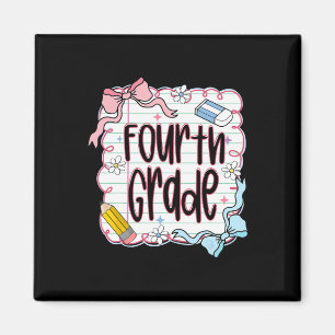 Fourth Grade Ck To School For Girls Pink Notebook Magnet