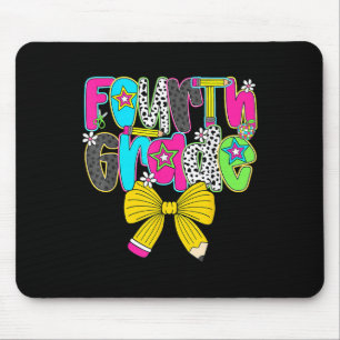Fourth Grade Coquette Bow First Day Of School Back Mouse Pad