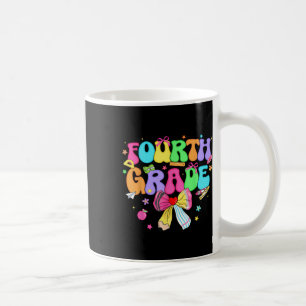 Fourth Grade Coquette Pencil Bow Teacher Girl Wome Coffee Mug