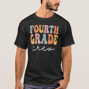 Fourth Grade Crew Retro Groovy Vintage First Day O T-Shirt