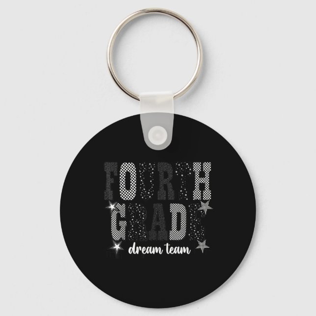 Fourth Grade Dream Team 4th Grade Chequered Back Key Ring (Front)