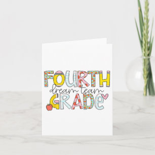 Fourth Grade Dream Team Back To School 4th Grade T Card