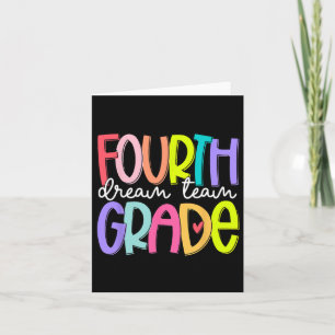 Fourth Grade Dream Team Back To School 4th Grade T Card