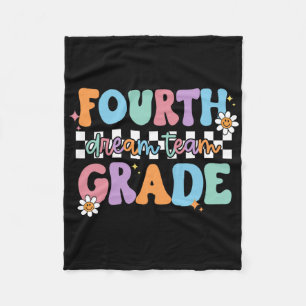 Fourth Grade Dream Team Back To School 4th Grade T Fleece Blanket