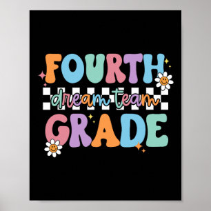 Fourth Grade Dream Team Back To School 4th Grade T Poster