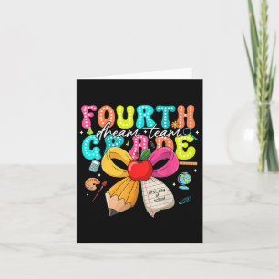 Fourth Grade Dream Team Back To School Teacher Boy Card