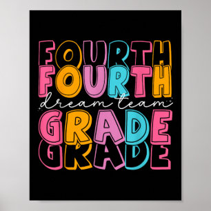 Fourth Grade Dream Team First Day Of School 4th Gr Poster