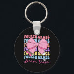 Fourth Grade Dream Team Teacher Bow Back To School Key Ring<br><div class="desc">Fourth Grade Dream Team Teacher Bow Back To School 4th Grade</div>