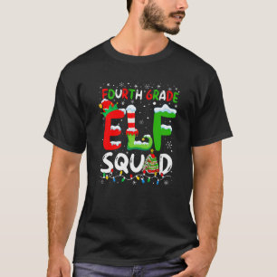 Fourth Grade ELF Squad Funny Christmas ELF Student T-Shirt