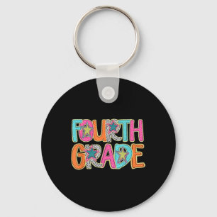 Fourth Grade Funny Back To School Happy First Day Key Ring