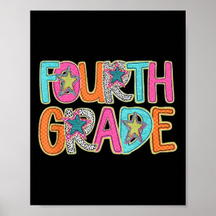 Fourth Grade Funny Back To School Happy First Day Poster