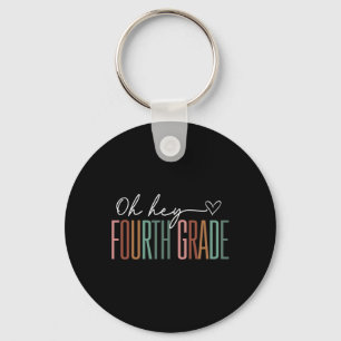 Fourth Grade Oh Hey Retro Back To School 4th Grade Key Ring