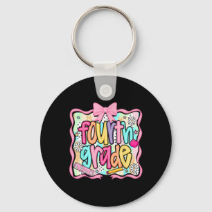 Fourth Grade Pencil Coquette Back To School Teache Key Ring