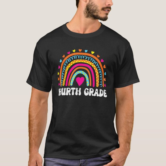 Fourth Grade Rainbow Girls Boys Teacher Team 4th G T-Shirt (Front)