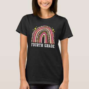 Fourth Grade Rainbow Leopard Back To School 4th Gr T-Shirt