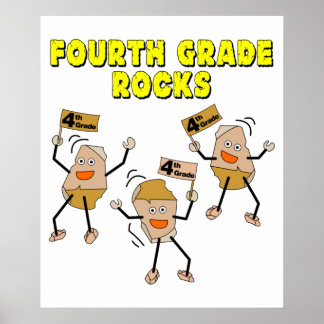 Fourth Grade Rocks Poster