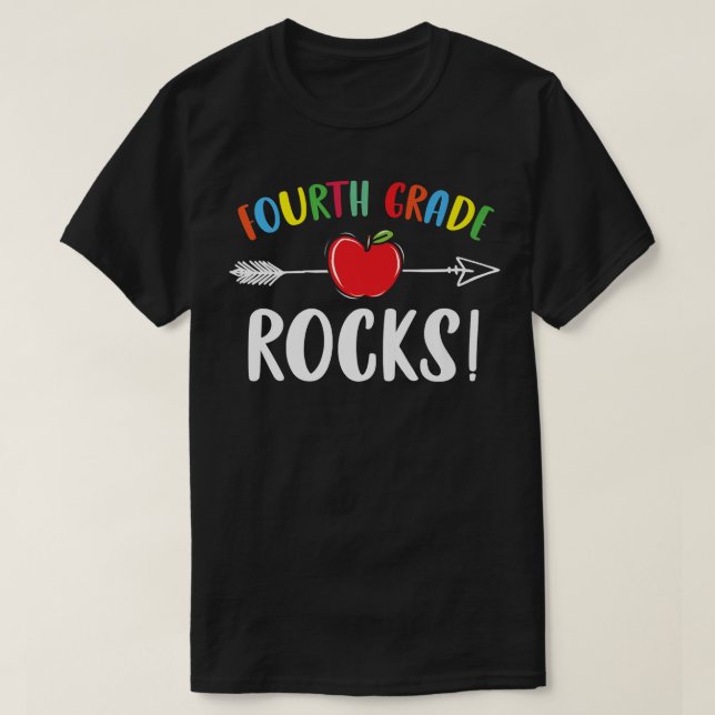 Fourth Grade Rocks Shirt Funny 4th Grade Back To S (Design Front)