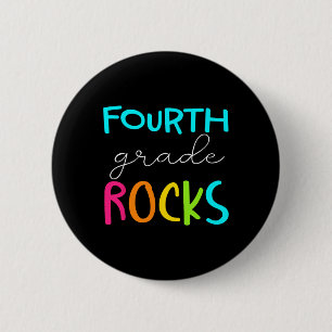 Fourth Grade Rocks Team 4th Grade Teacher 6 Cm Round Badge
