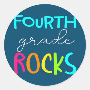 fourth grade rocks team 4th grade teacher classic round sticker