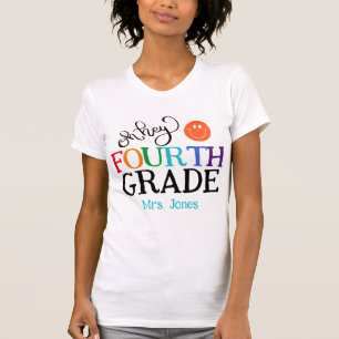Fourth Grade Smile Teacher Personalized T-Shirt