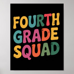 Fourth Grade Squad 4th Teacher Crew Back To School Poster