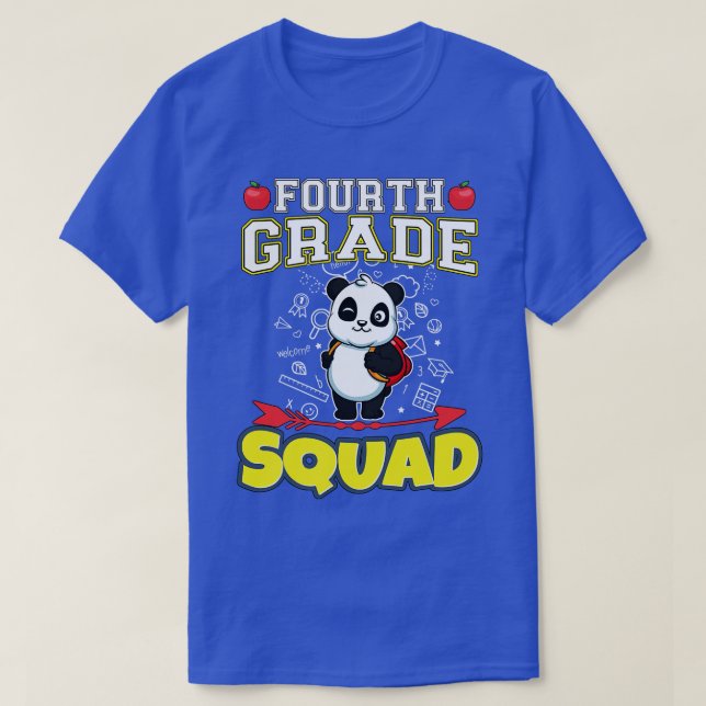 Fourth Grade Squad Funny Elementary Primary School T-Shirt (Design Front)