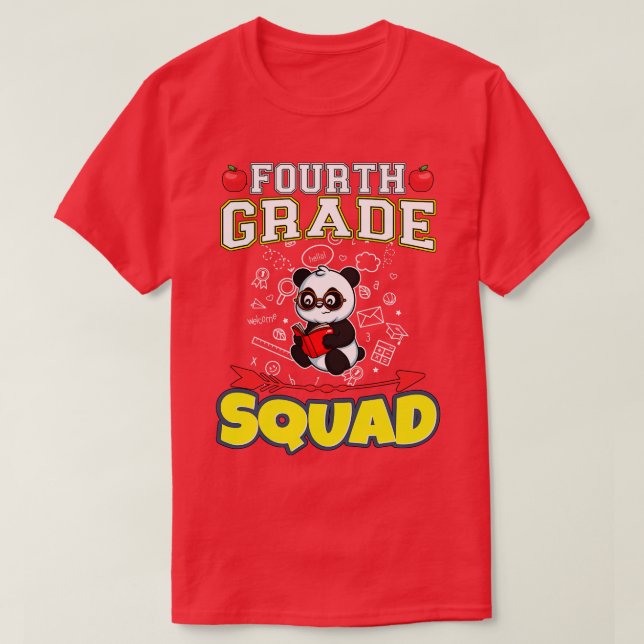 Fourth Grade Squad Funny Elementary Primary School T-Shirt (Design Front)