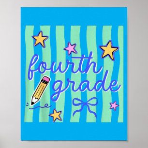 Fourth Grade Teacher 4th Grade Preppy Ed Back To Poster