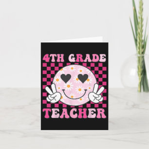Fourth Grade Teacher Back To School Daisy Smile Fa Card