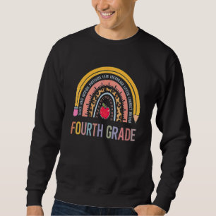 Fourth Grade Teacher Leopard Rainbow 4th Grade Tea Sweatshirt
