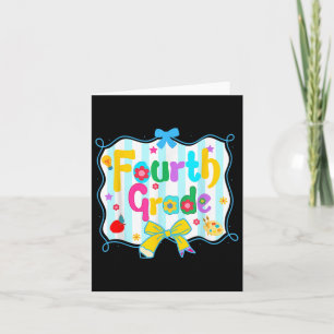 Fourth Grade Teacher Pencil Coquette Bow Back To S Card