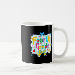 Fourth Grade Teacher Pencil Coquette Bow Back To S Coffee Mug