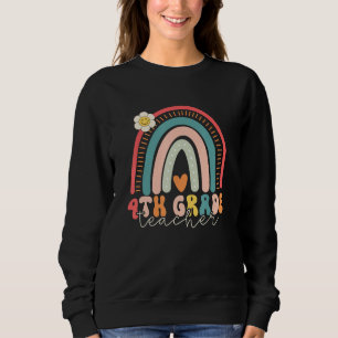 Fourth Grade Teacher Retro Rainbow 4th Grade Team Sweatshirt