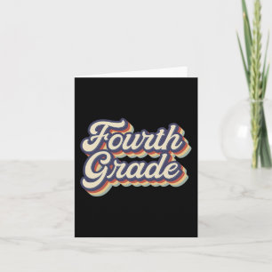Fourth Grade Teacher Retro Vintage 4th Grade Teach Card