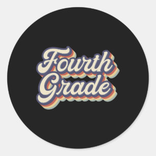 Fourth Grade Teacher Retro Vintage 4th Grade Teach Classic Round Sticker