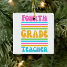 FOURTH GRADE TEACHER Virbrant Colours Bubble Font