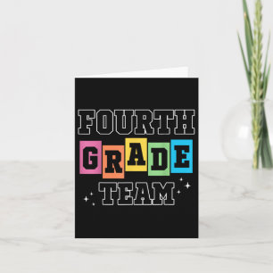 Fourth Grade Team 4th Grade Vibes Retro First Day Card