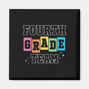 Fourth Grade Team 4th Grade Vibes Retro First Day Magnet