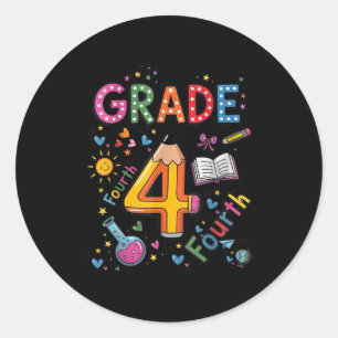 Fourth Grade Team Funny Pencil Back To School Teac Classic Round Sticker
